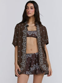 camisa lucia bandana brown CM02 triya