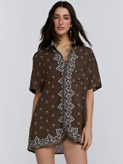 camisa lucia bandana brown CM02 triya
