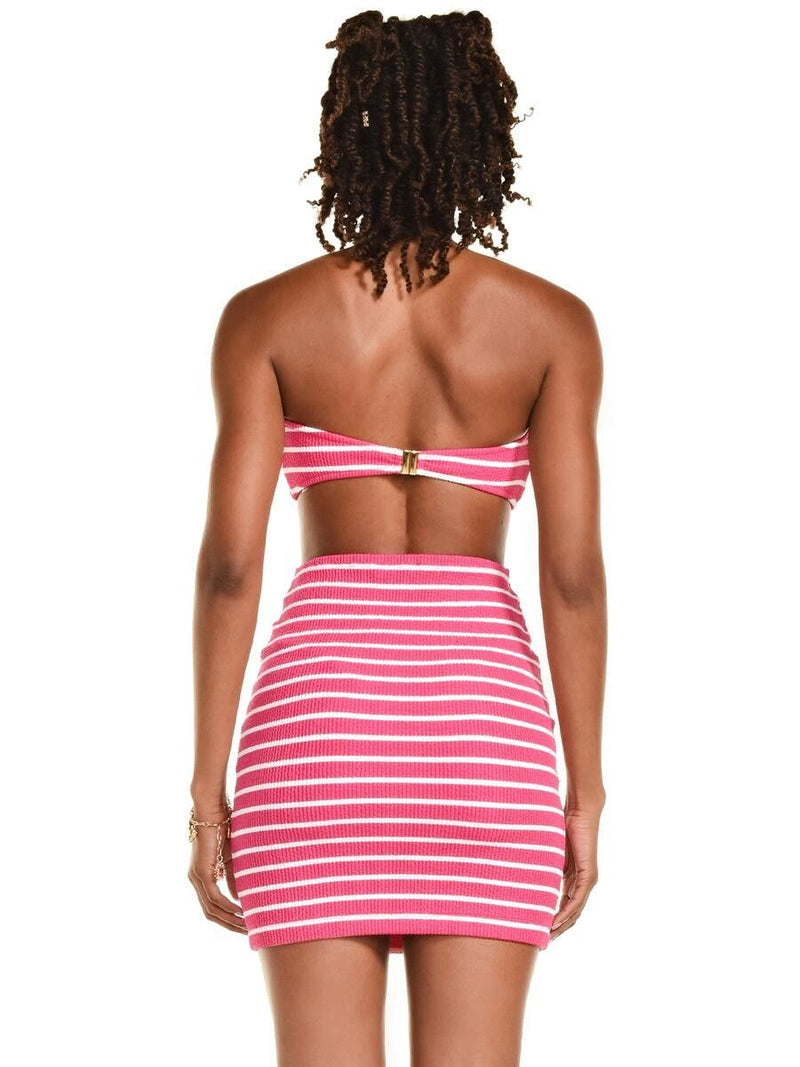 saia curta aline listrado rosa SA03 triya