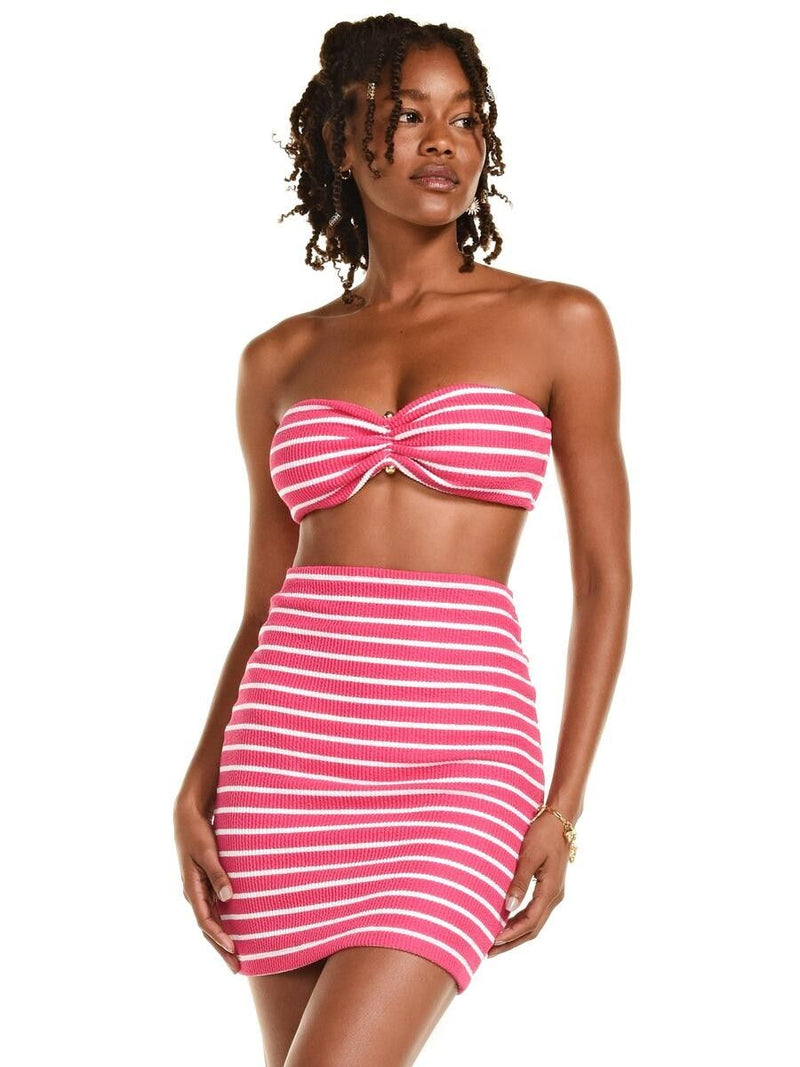 saia curta aline listrado rosa SA03 triya