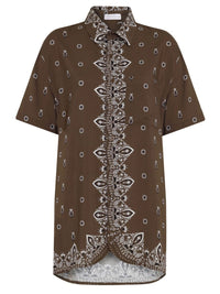 camisa e saia balonê bandana brown CM02 SA07 triya