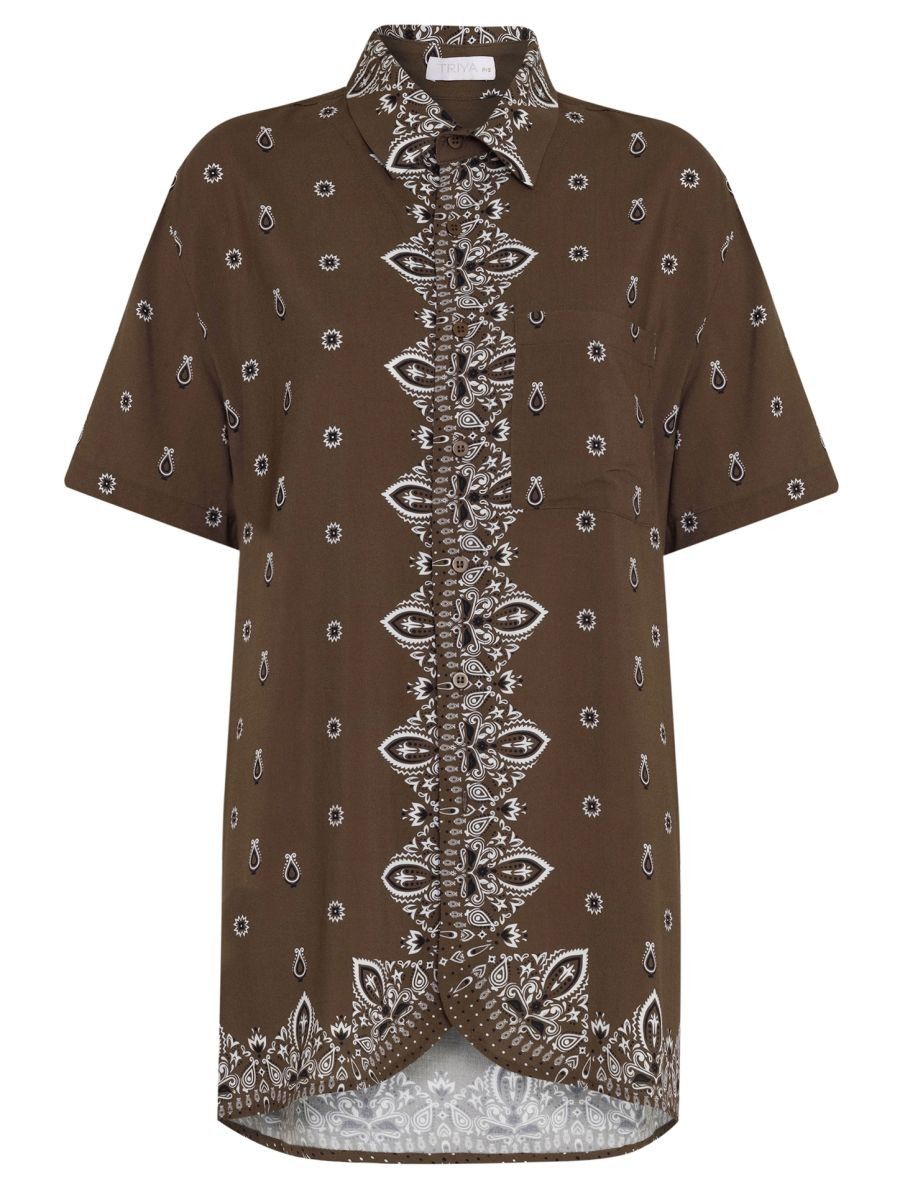 camisa e saia balonê bandana brown CM02 SA07 triya