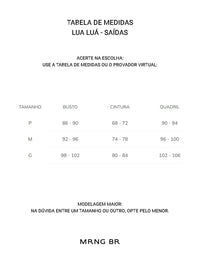 Tabela de medidas