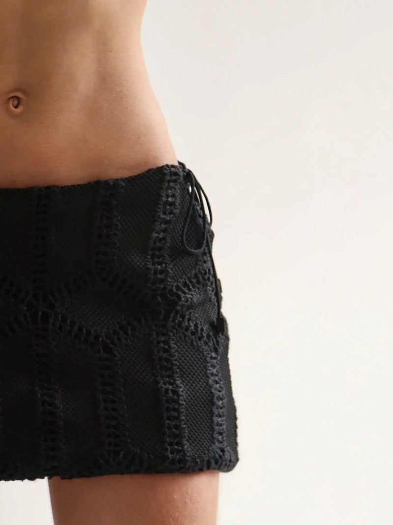 saia curta tricot black SAI25 ostra brasil