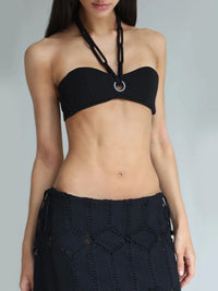 saia curta tricot black SAI25 ostra brasil