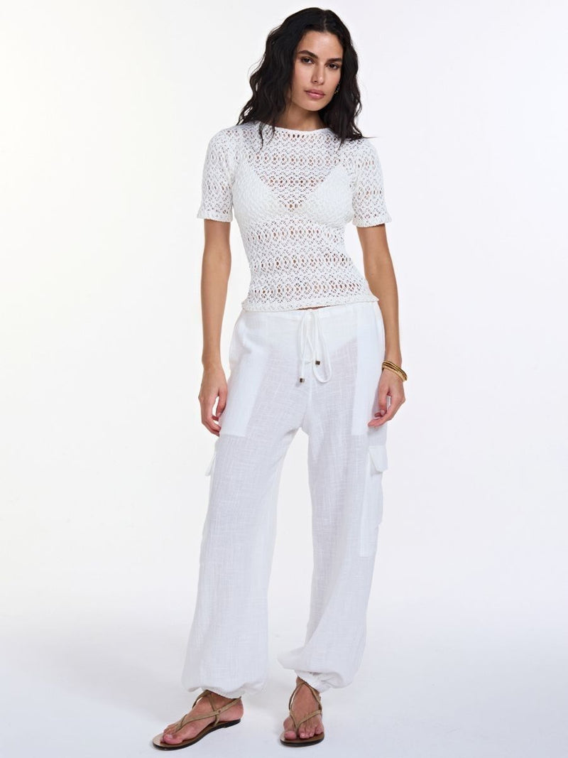 calça cargo marta off white CL02 triya