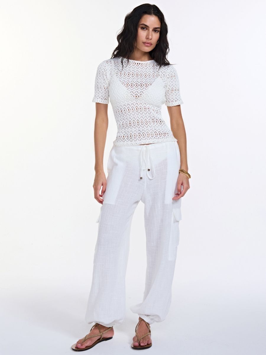 calça cargo marta off white CL02 triya