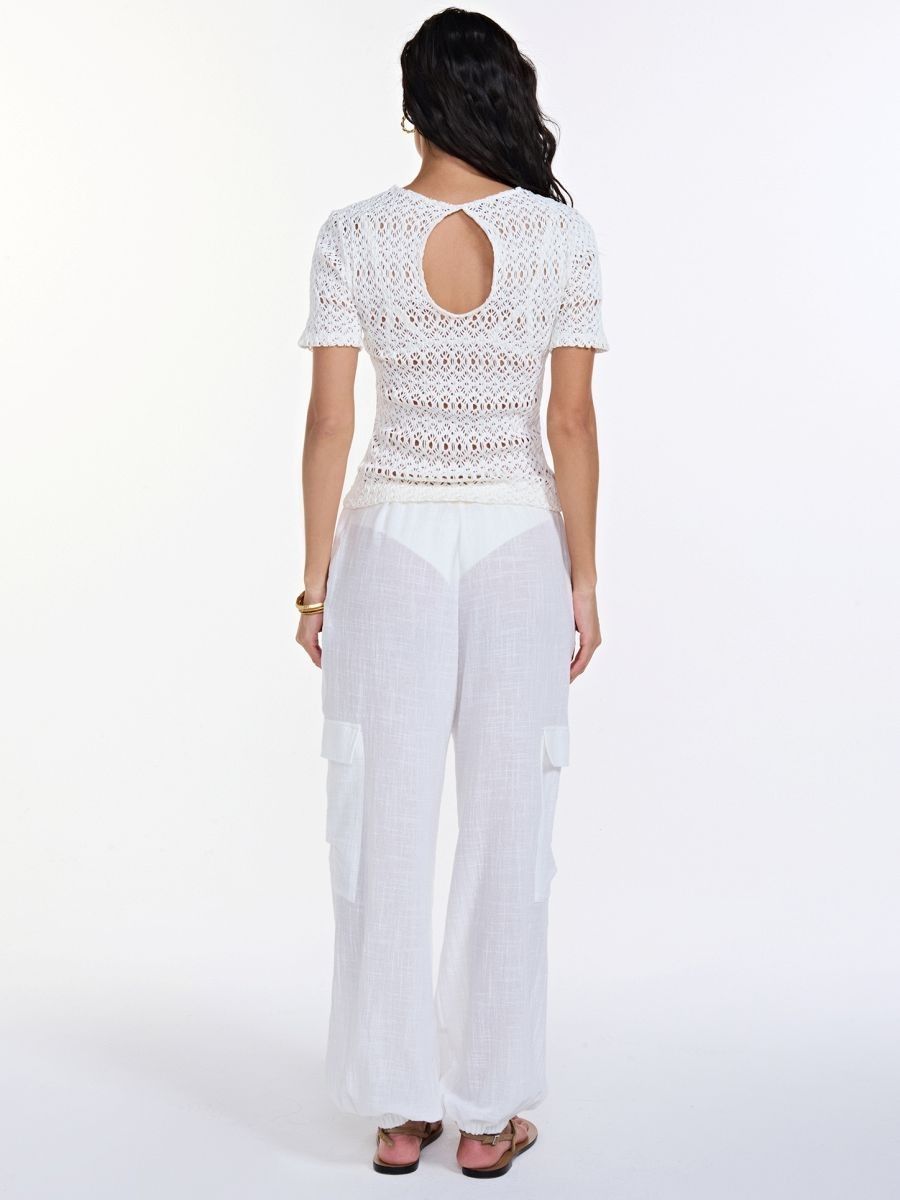 calça cargo marta off white CL02 triya