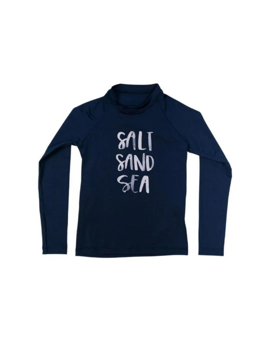 camiseta infantil proteção uv azul marinho MBCUI mer bleu