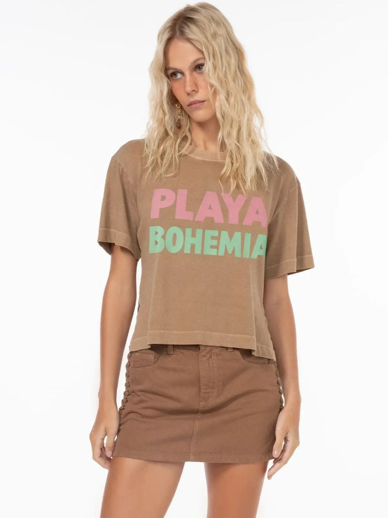 camiseta e saia jeans marrom BL12 triya
