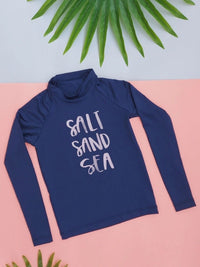 camiseta infantil proteção uv azul marinho MBCUI mer bleu