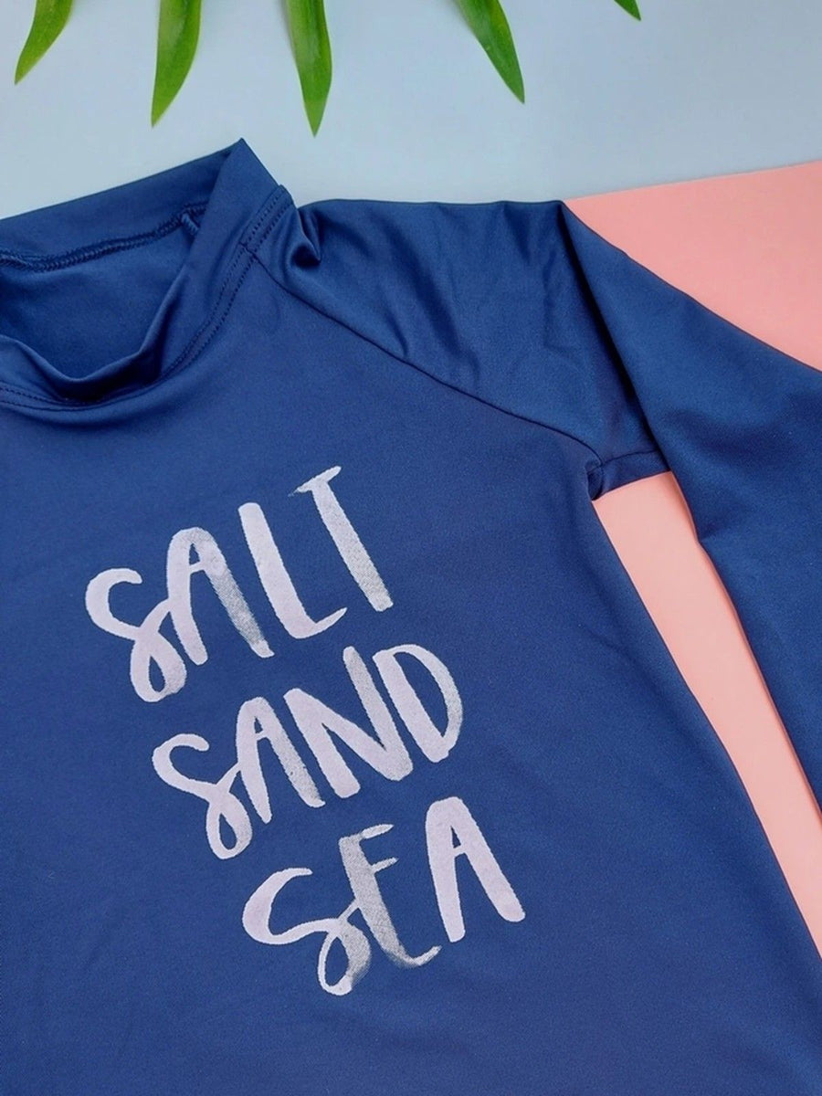 camiseta infantil proteção uv azul marinho MBCUI mer bleu