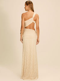 vestido longo renda off white cosmo 18154 la sirène