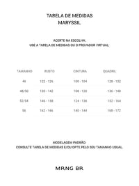 Tabela de medidas