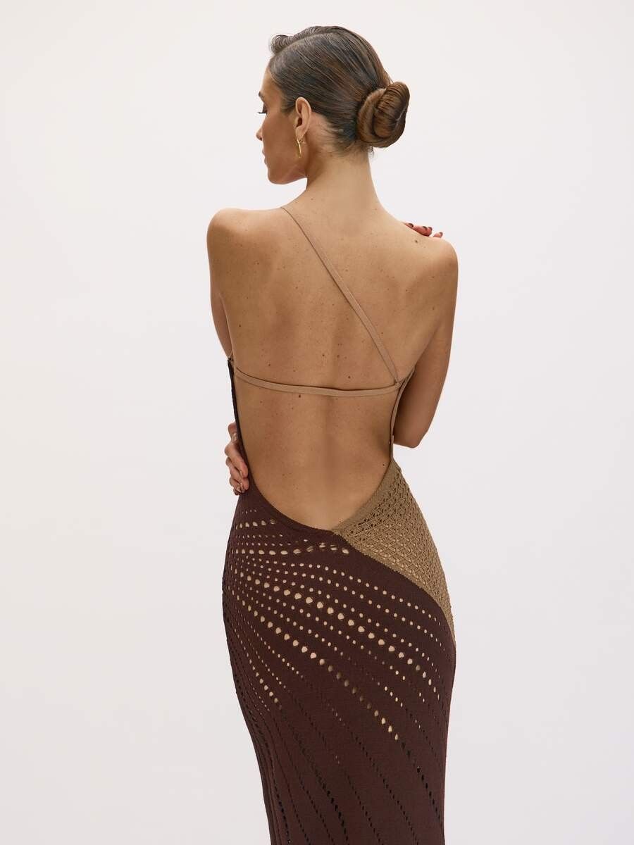 vestido longo tricô marrom lawrie 0773 oásis resortwear
