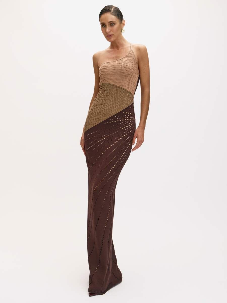 vestido longo tricô marrom lawrie 0773 oásis resortwear