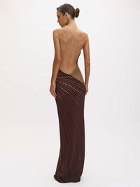 vestido longo tricô marrom lawrie 0773 oásis resortwear