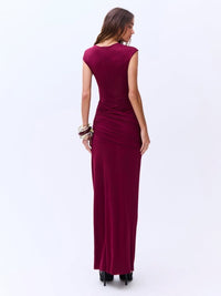 vestido longo bordô safira 0912 oásis resortwear