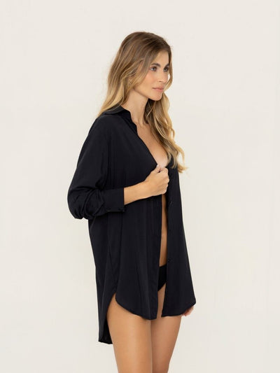 chemise alongada preta 9147 brazil del mar