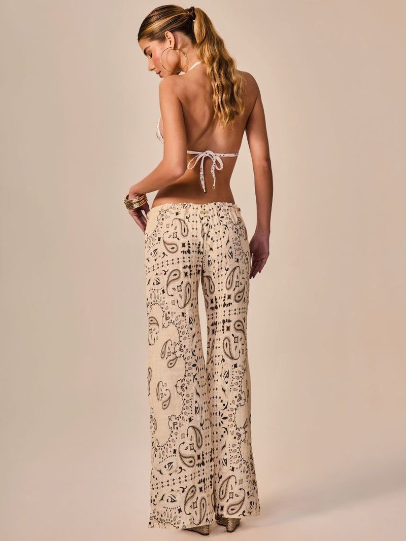 calça pantalona auren bandana bege S2725 empress
