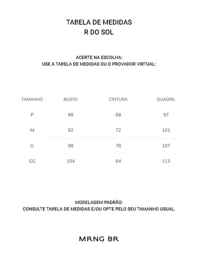 Tabela de medidas