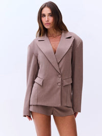 blazer alfaiataria marrom sarah 0025 oásis resortwear