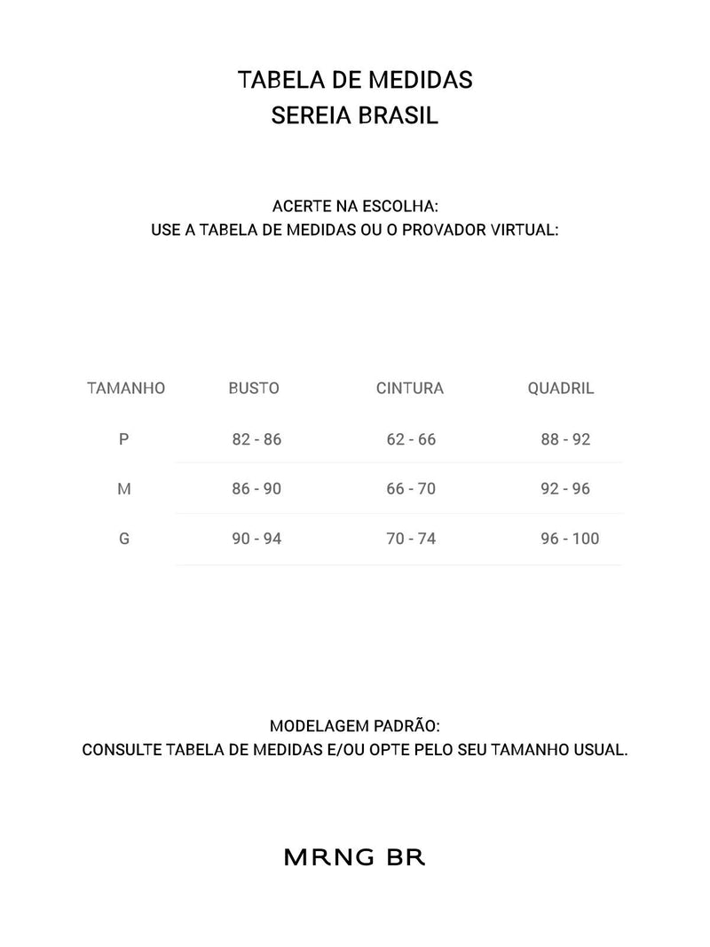 Tabela de medidas