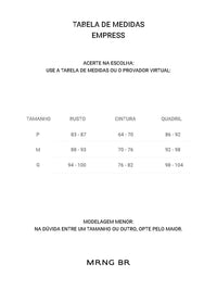 Tabela de medidas