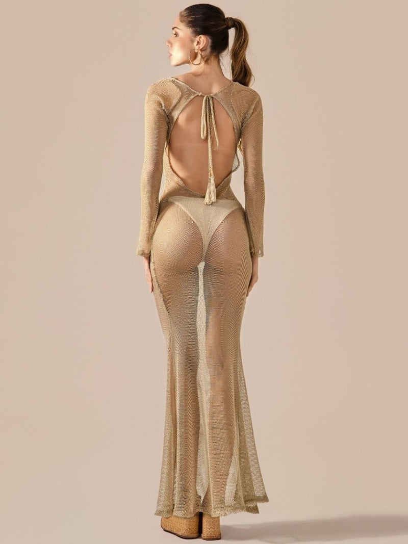 vestido longo soleil dourado S2703 empress