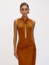 body e saia marrom jaclyn 0307 oásis resortwear