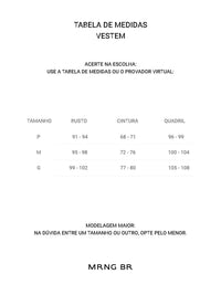 Tabela de medidas