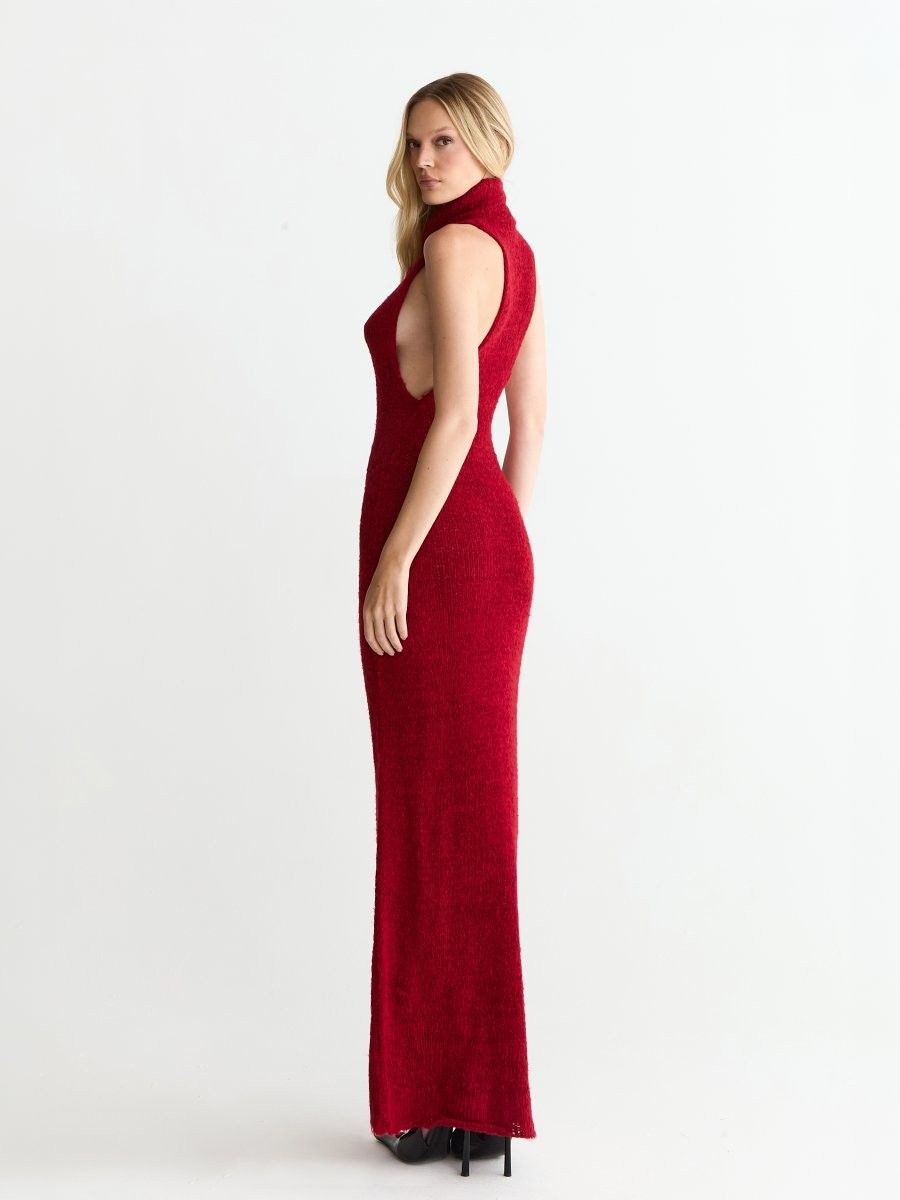 vestido tricot vermelho camila 0934 oásis resortwear
