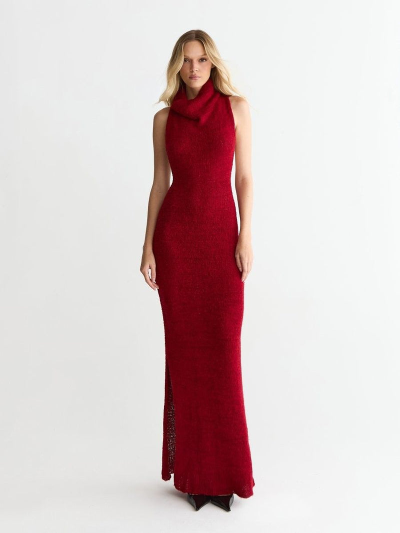 vestido tricot vermelho camila 0934 oásis resortwear