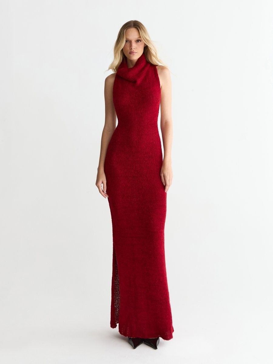 vestido tricot vermelho camila 0934 oásis resortwear