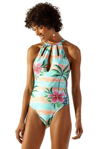 maio decotado gotas hibiscos levemente 011053 blueman
