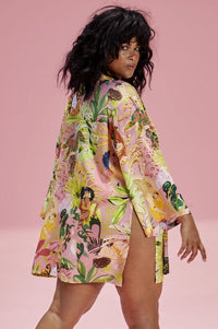kimono viscose forest 1710 feline by preta gil
