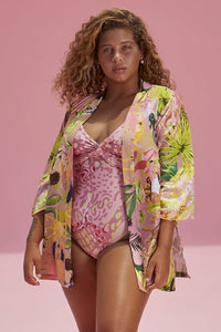 kimono viscose forest 1710 feline by preta gil