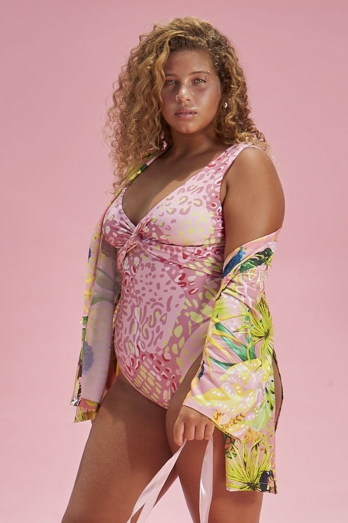 kimono viscose forest 1710 feline by preta gil