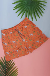 shorts masculino laranja animais 5069 mer bleu resort wear