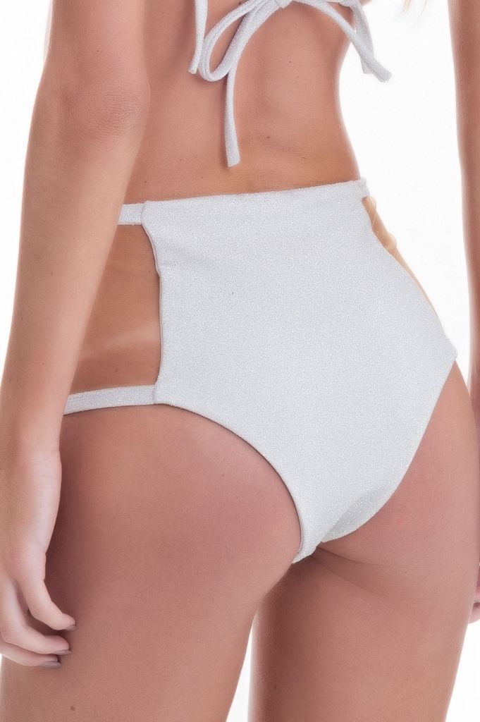 calcinha hot pants retro tule lurex prata 1037 sereia brasil
