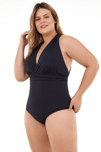 maiô plus size preto amarrações 2133204 new beach