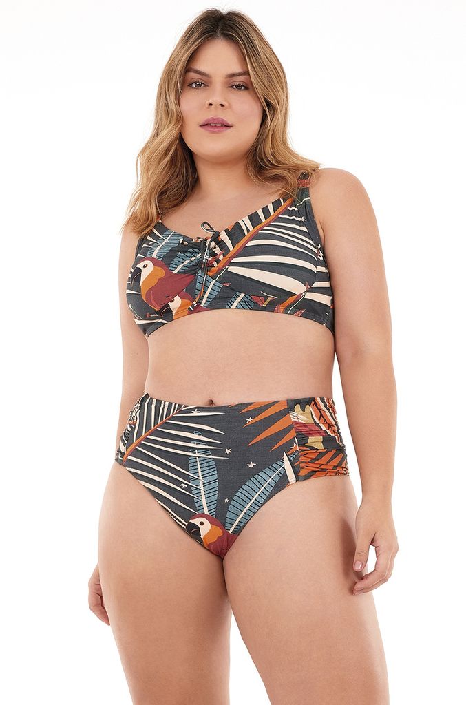 biquíni plus size cintura alta folhagem 2133101 new beach