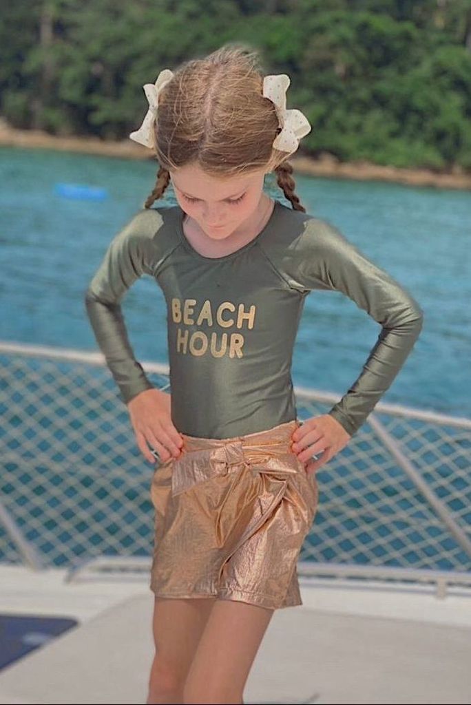 maiô infantil beach verde militar 9034 mer bleu