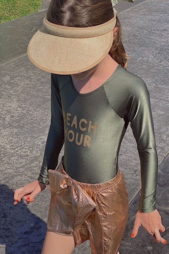 maiô infantil beach verde militar 9034 mer bleu