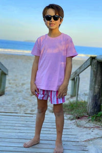 shorts infantil listrado rosa 16476 mer bleu