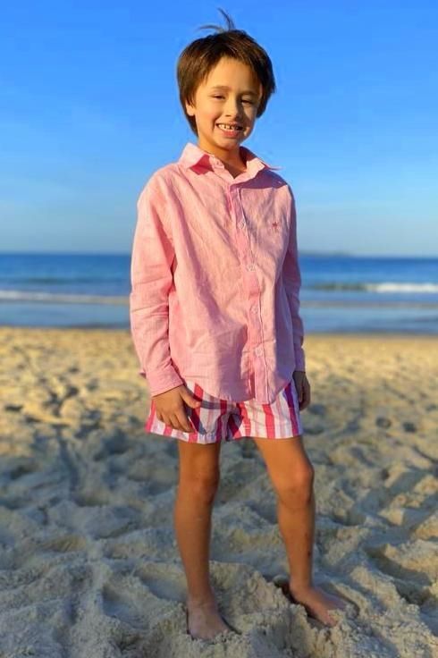 shorts infantil listrado rosa 16476 mer bleu