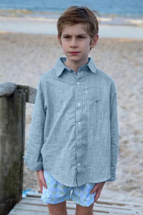 camisa infantil azul bebê 14595 mer bleu