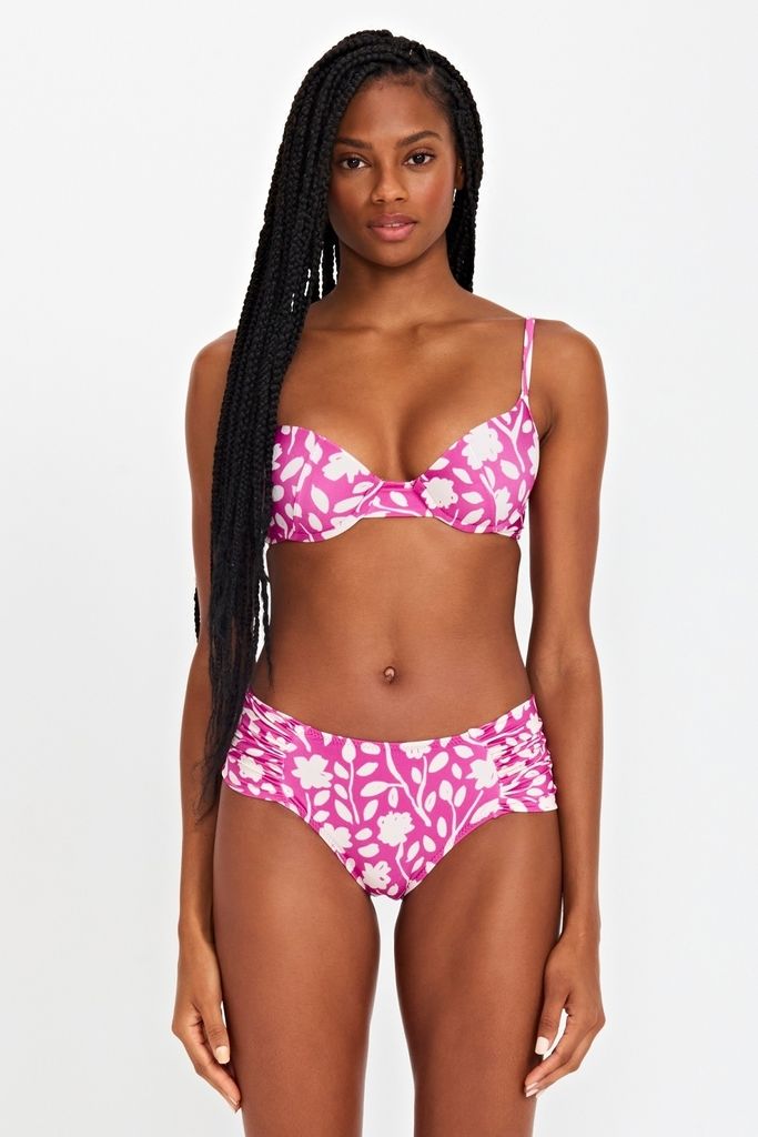 biquíni meia taça flora pink T04 ysla