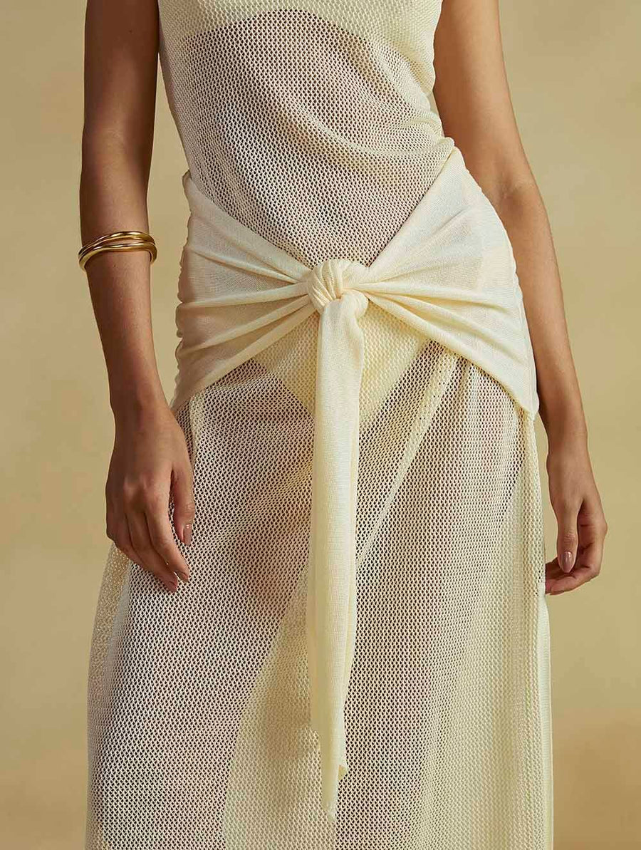 vestido midi tricot off white 20519 cia marítima
