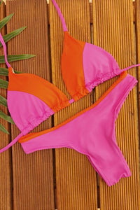biquíni cortininha rosa e vermelho 2238101 new beach